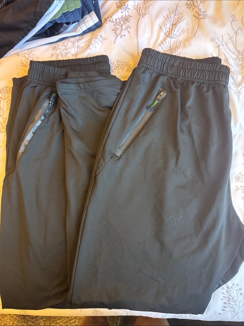 Black Athletic Zip-Pocket Joggers
